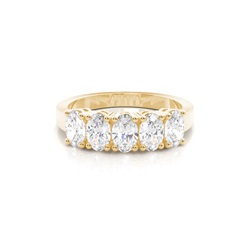 4 Prong Setting Plain Five Stone Ring