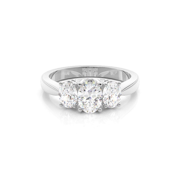 4 Prong Setting Studded Three Stone Ring