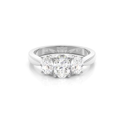 4 Prong Setting Studded Three Stone Ring