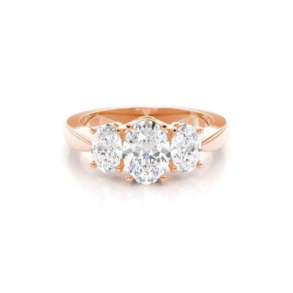 4 Prong Setting Studded Three stone Ring