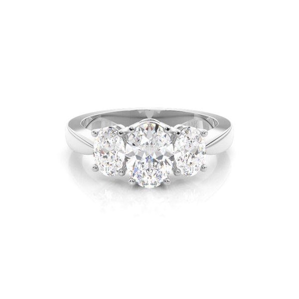 4 Prong Setting Studded Three stone Ring