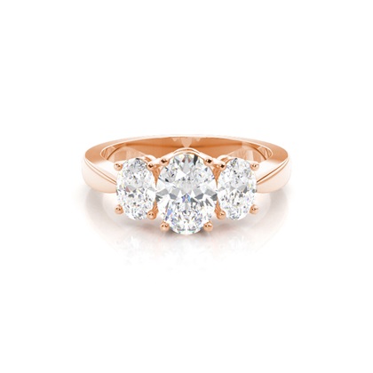 Rose Gold Trilogy Diamond Engagement Rings