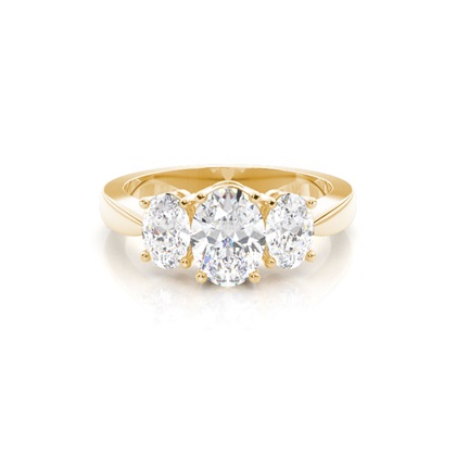 Yellow Gold Trilogy Diamond Engagement Rings