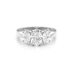 4 Prong Setting Studded Three stone Ring