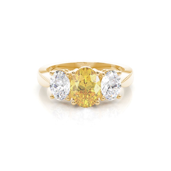 3 stone Yellow Diamond Engagement Ring