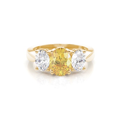 Yellow Gold Three Stone Diamond Rings