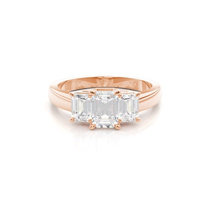 Rose Gold Simple Diamond Engagement Rings