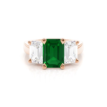 Rose Gold Emerald Diamond Rings