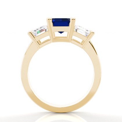 Drei Blauer Saphir In Einer Krappenfassung