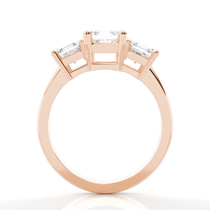 Krappenfassung Asscher Drei-Stein-Dimaond-Verlobungsring