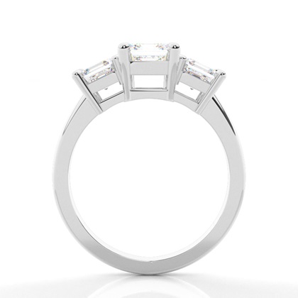 Krappenfassung Asscher Drei-Stein-Dimaond-Verlobungsring