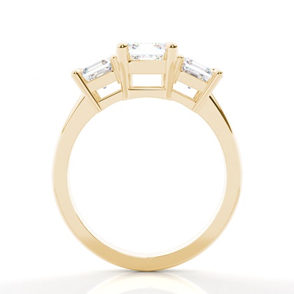 Krappenfassung Asscher Drei-Stein-Dimaond-Verlobungsring