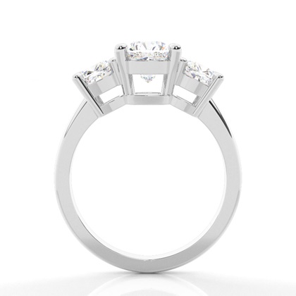 Krappenfassung, Kissen-Drei-Stein-Dimaond-Verlobungsring