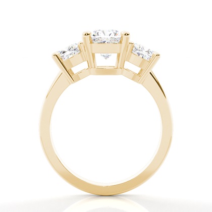 Krappenfassung, Kissen-Drei-Stein-Dimaond-Verlobungsring