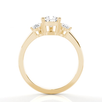 Verlobungsring mit drei birnenförmigen Steinen in Krappenfassung