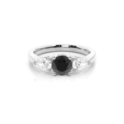 Bague de fiançailles trilogie diamant noir