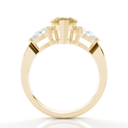 1.00 Carat Gelbgold Trilogie Verlobungsringe