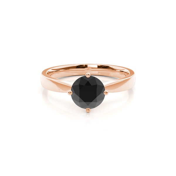 Round Black Diamond Solitaire Engagement Ring