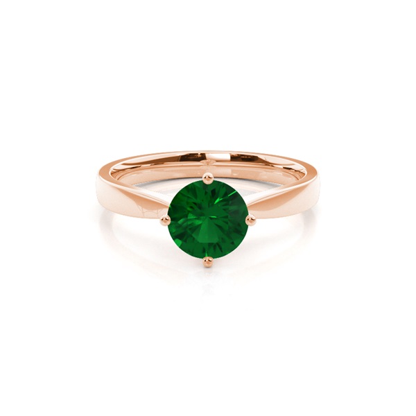 White Gold Round Emerald Engagement Ring
