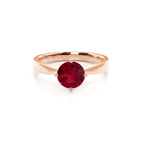 White Gold Round Ruby Engagement Ring