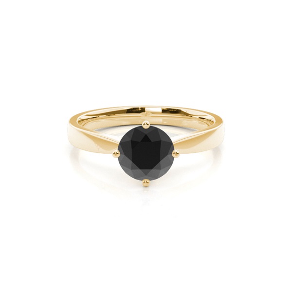Round Black Diamond Solitaire Engagement Ring