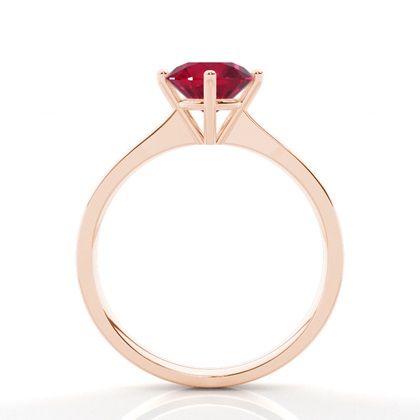 White Gold Round Ruby Engagement Ring
