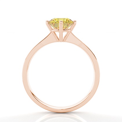 4 Prong Yellow Diamond Solitaire Engagement Ring