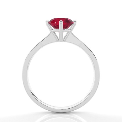 White Gold Round Ruby Engagement Ring