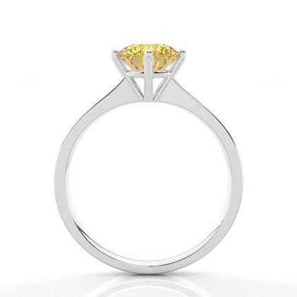 4 Prong Yellow Diamond Solitaire Engagement Ring