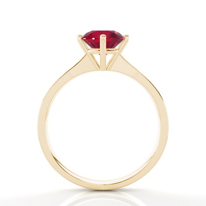White Gold Round Ruby Engagement Ring