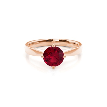 White Gold Round Ruby Engagement Ring