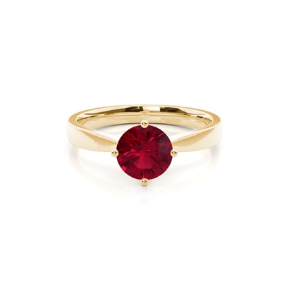 White Gold Round Ruby Engagement Ring