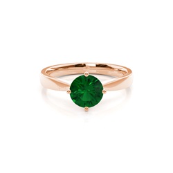 White Gold Round Emerald Engagement Ring