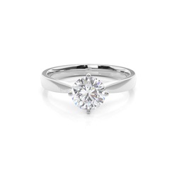 White Gold Moissanite Engagement Ring