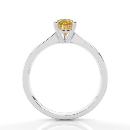 4 Prong Yellow Diamond Solitaire Engagement Ring