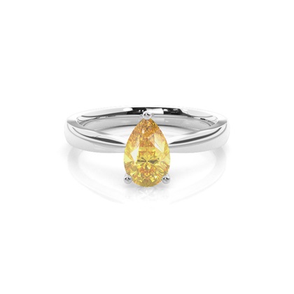 4 Prong Yellow Diamond Solitaire Engagement Ring