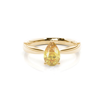 4 Prong Yellow Diamond Solitaire Engagement Ring