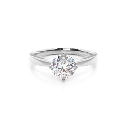 Bague de fiançailles solitaire diamant serti 4 griffes rondes
