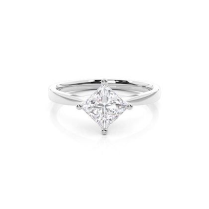 White Gold Moissanite Engagement Ring