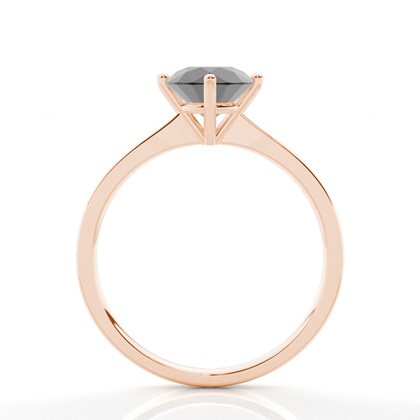 Verlobungsring mit runden schwarzen Diamanten in Solitärform