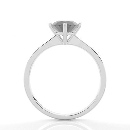 Verlobungsring mit runden schwarzen Diamanten in Solitärform