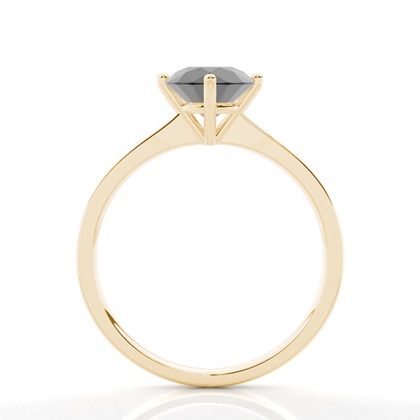 Round Black Diamond Solitaire Engagement Ring