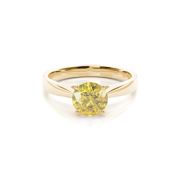 4 Prong Yellow Diamond Solitaire Engagement Ring