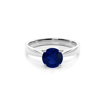 Round Sapphire Diamond Engagement Rings