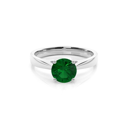 White Gold Emerald Engagement Ring
