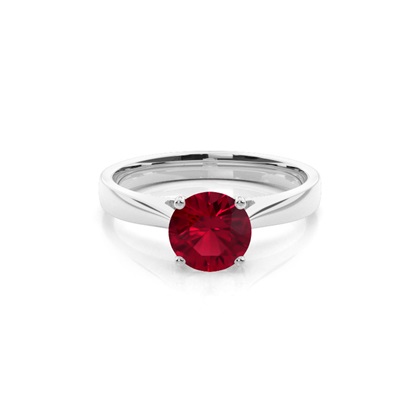 White Gold Ruby Engagement Ring