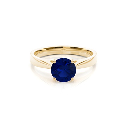 White Gold Blue Sapphire Engagement Ring