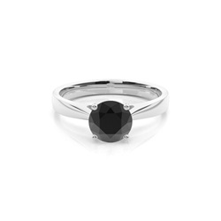 Chaton Zetting Zwarte Diamanten Verlovingsring