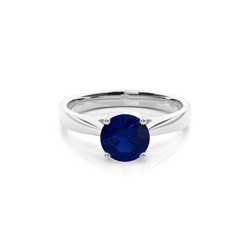 White Gold Blue Sapphire Engagement Ring
