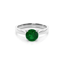 White Gold Emerald Engagement Ring
